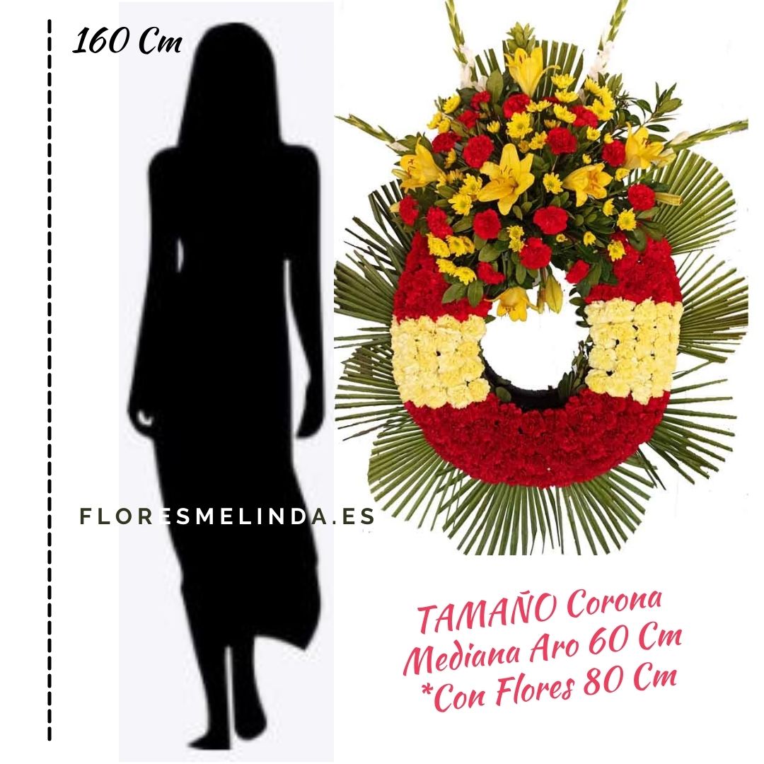 Corona de flores para difuntos Bandera de España Corona de flores para difuntos Bandera de España