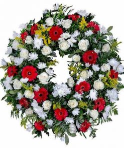 corona de flores funeral la paz precio