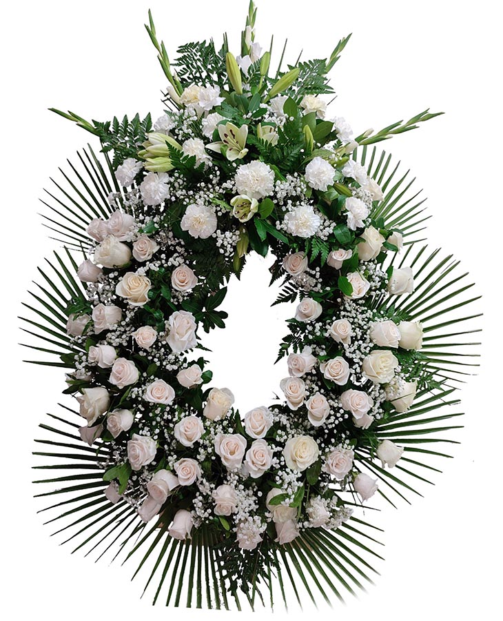 Corona de Rosas Blancas para difuntos precio Corona de Rosas Blancas para difuntos precio
