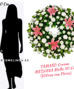 corona de flores de tamaño mediano