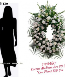 corona de rosas blancas clásica para tanatorio precio
