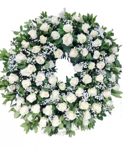 corona-de-rosas-blancas-para-funeral-Madrid-moderna